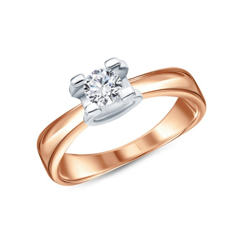 Золотое кольцо с бриллиантами природными