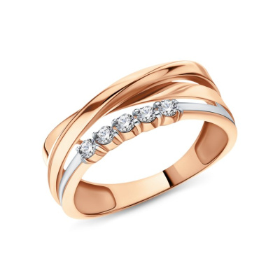 Золотое кольцо с фианитами