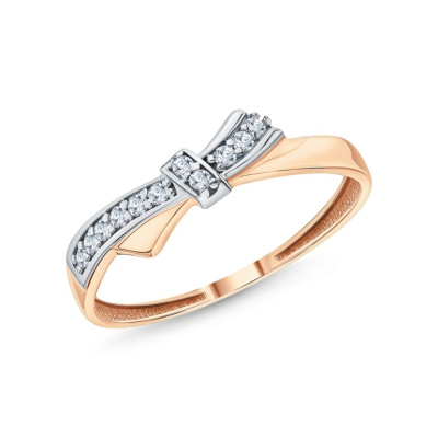 Золотое кольцо с фианитами