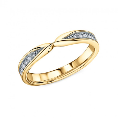 Золотое кольцо с бриллиантами природными