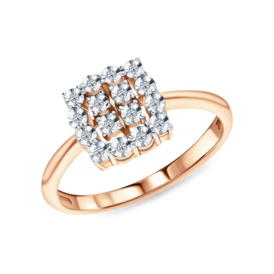 Золотое кольцо с бриллиантами природными