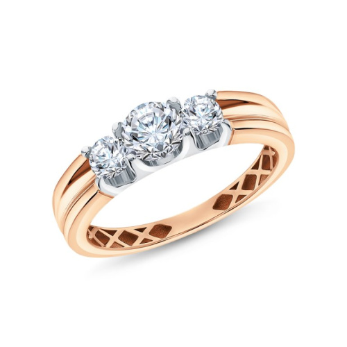 Золотое кольцо с фианитами