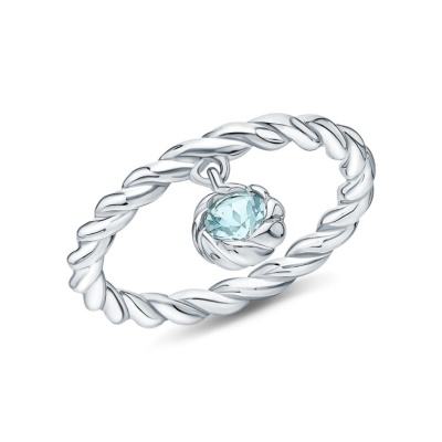 Серебряное кольцо с топазами природными