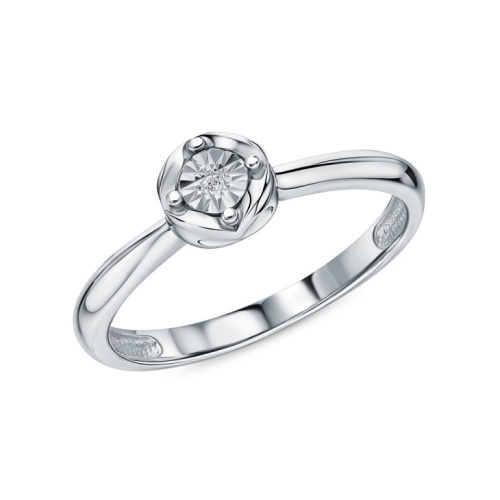 Серебряное кольцо с бриллиантом