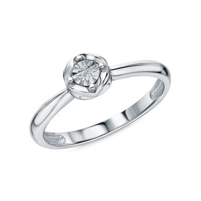 Серебряное кольцо с бриллиантом