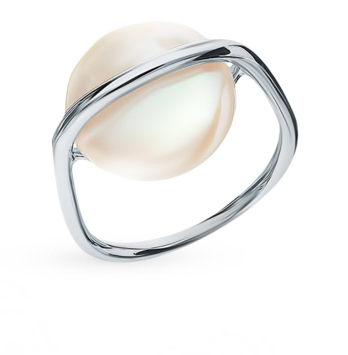 Серебряное кольцо с жемчугом природным