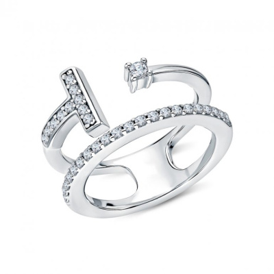 Серебряное кольцо с фианитами