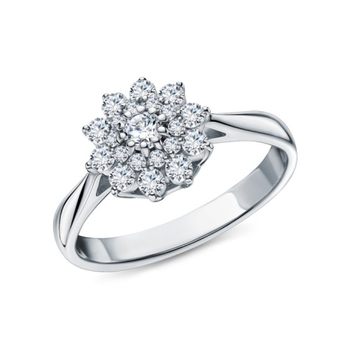 Золотое кольцо с бриллиантами природными