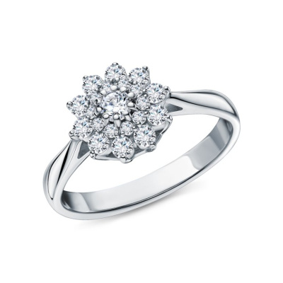 Золотое кольцо с бриллиантами природными