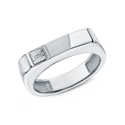 Серебряное кольцо с бриллиантами природными