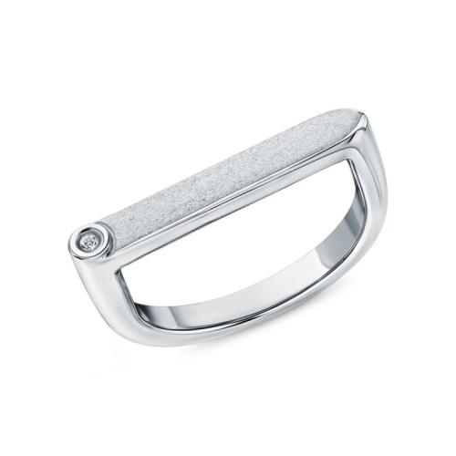 Серебряное кольцо с бриллиантом природным