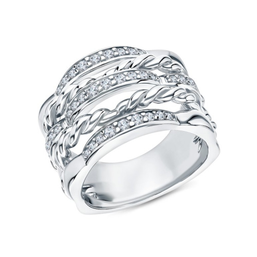 Серебряное кольцо с фианитами