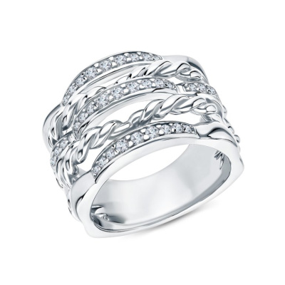 Серебряное кольцо с фианитами