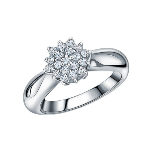 Золотое кольцо с бриллиантами природными