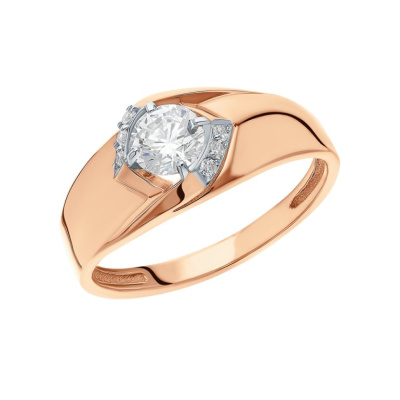 Золотое кольцо с фианитами