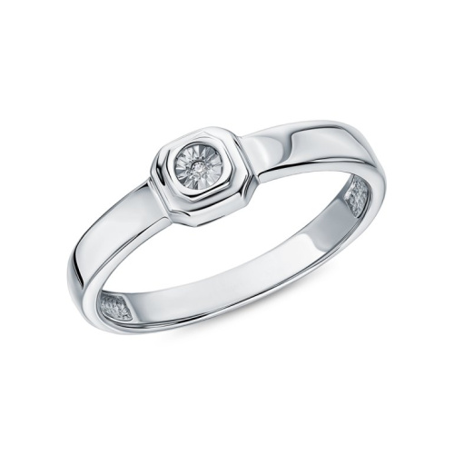 Серебряное кольцо с бриллиантом