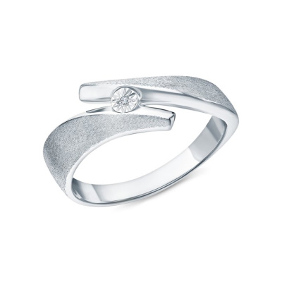 Серебряное кольцо с бриллиантом природным