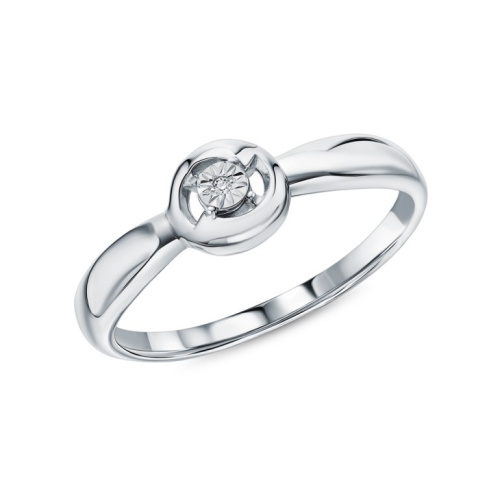 Серебряное кольцо с бриллиантом