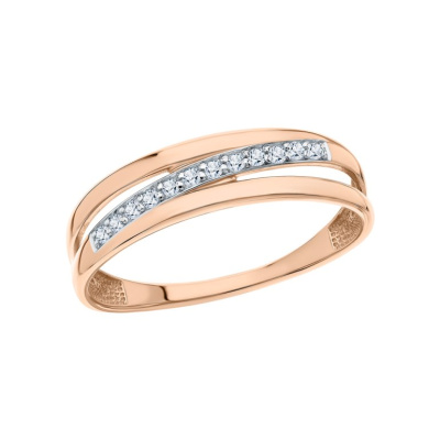 Золотое кольцо с бриллиантами природными