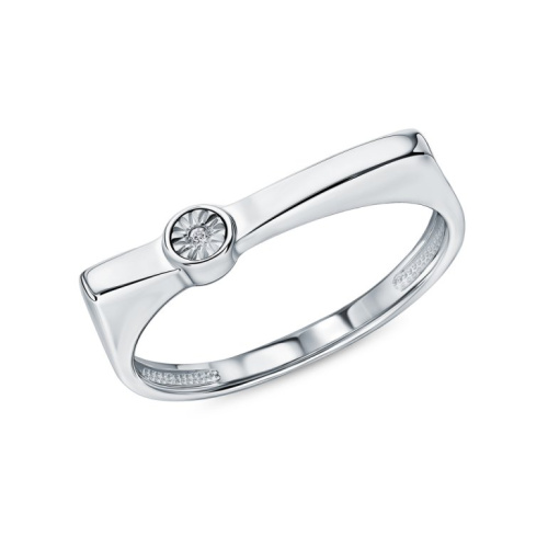 Серебряное кольцо с бриллиантом природным