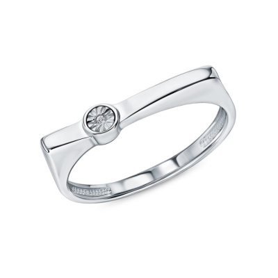 Серебряное кольцо с бриллиантом природным