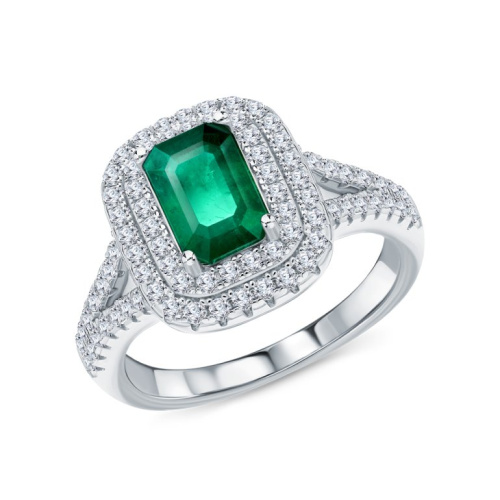 Серебряное кольцо с фианитами и алпанитом