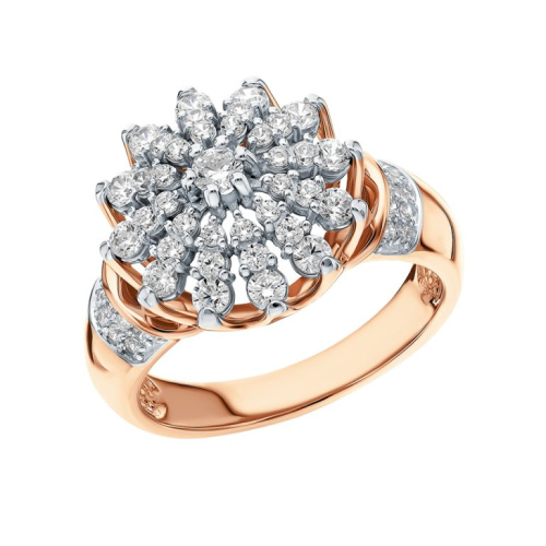 Золотое кольцо с фианитами