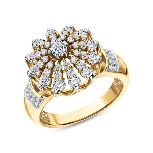 Золотое кольцо с фианитами