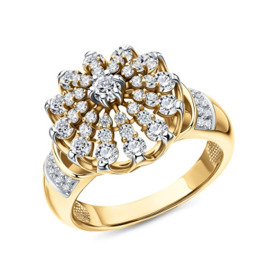 Золотое кольцо с фианитами