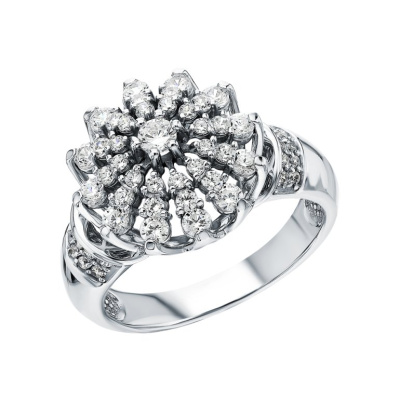 Золотое кольцо с фианитами