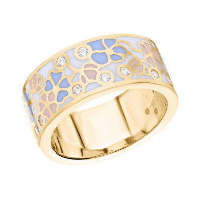 Серебряное кольцо с эмалью и фианитами