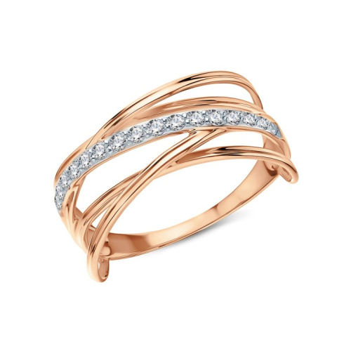 Золотое кольцо с фианитами