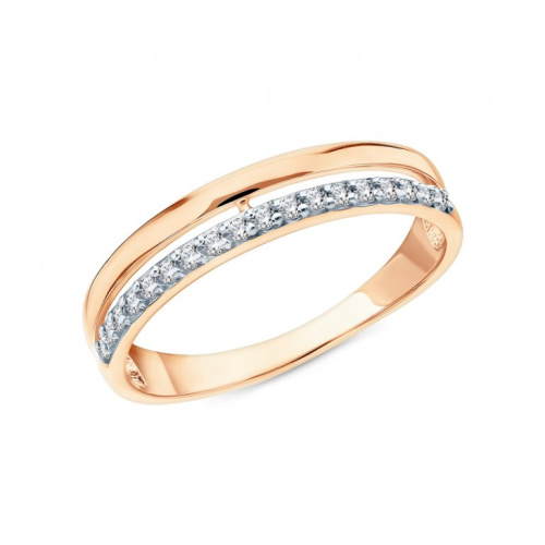 Золотое кольцо с фианитами