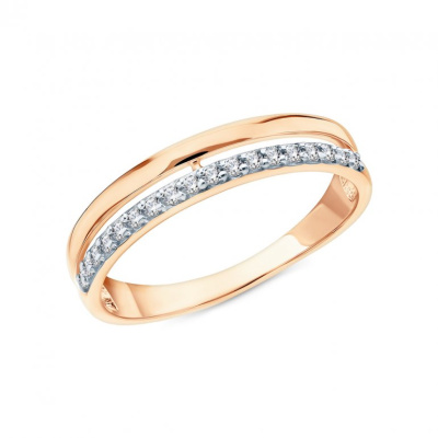 Золотое кольцо с фианитами