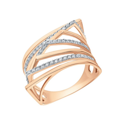 Золотое кольцо с фианитами