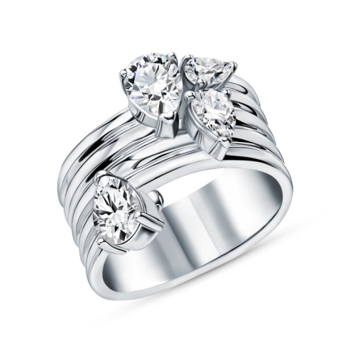 Серебряное кольцо с фианитами