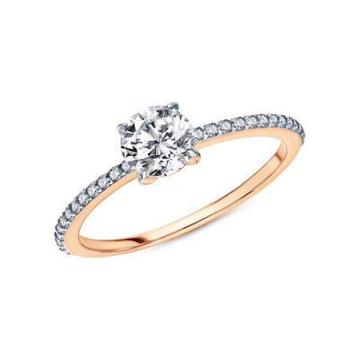 Золотое кольцо с фианитами