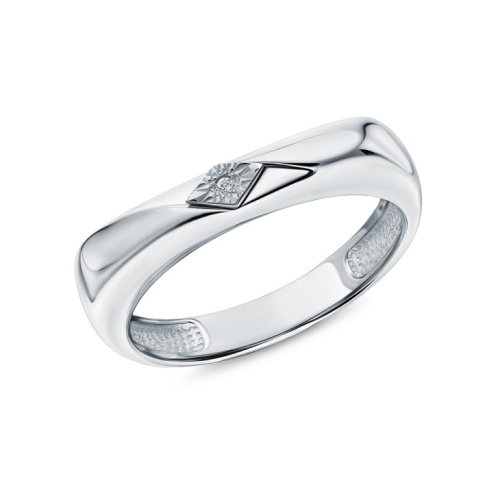 Серебряное кольцо с бриллиантом природным