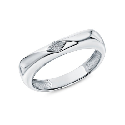 Серебряное кольцо с бриллиантом природным