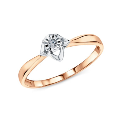 Золотое кольцо с бриллиантами природными