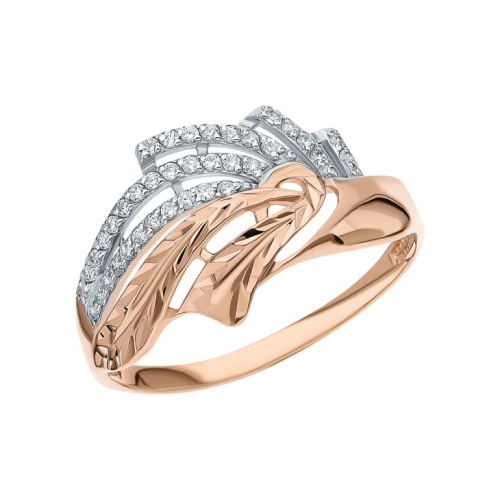 Золотое кольцо с фианитами