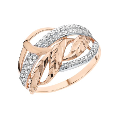 Золотое кольцо с фианитами