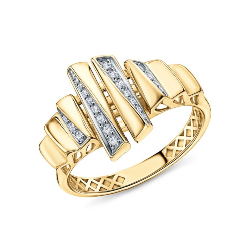 Золотое кольцо с бриллиантами природными