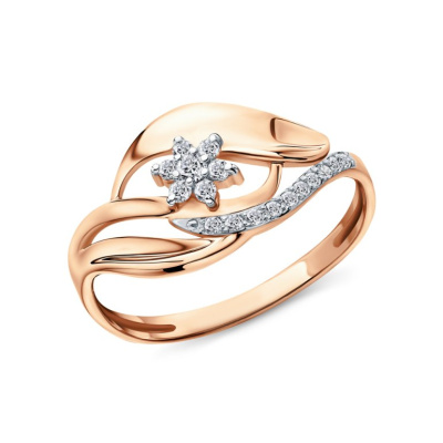 Золотое кольцо с фианитами