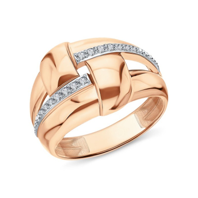 Золотое кольцо с фианитами