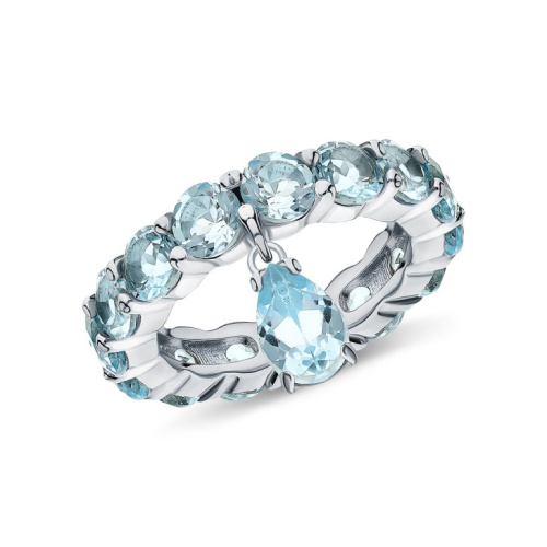 Серебряное кольцо с топазами природными