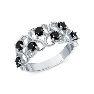 Серебряное кольцо с шпинелями природными