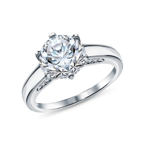 Серебряное кольцо с фианитами