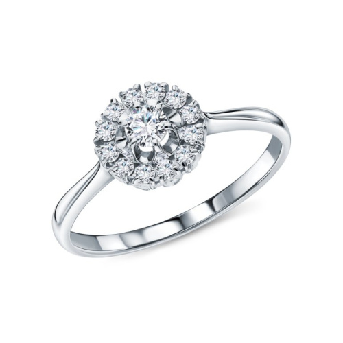 Золотое кольцо с бриллиантами выращенными