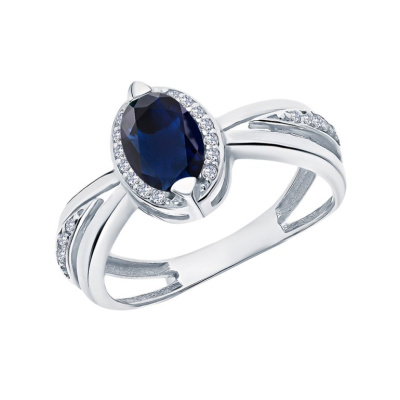 Серебряное кольцо с фианитами и ситаллами